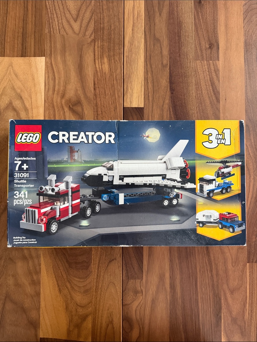 LEGO 3 in 1 Creator Shuttle Transporter Set - White, Red, Blue